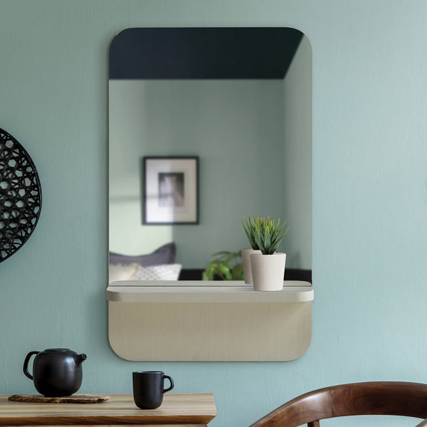 SAUNDERS MIRROR W/SHELF